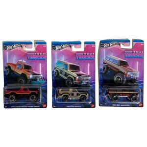 Hot Wheels Tubular Trucks Lot 1 3 5 Ford Bronco Dodge Macho Power Jeep Wagoneer